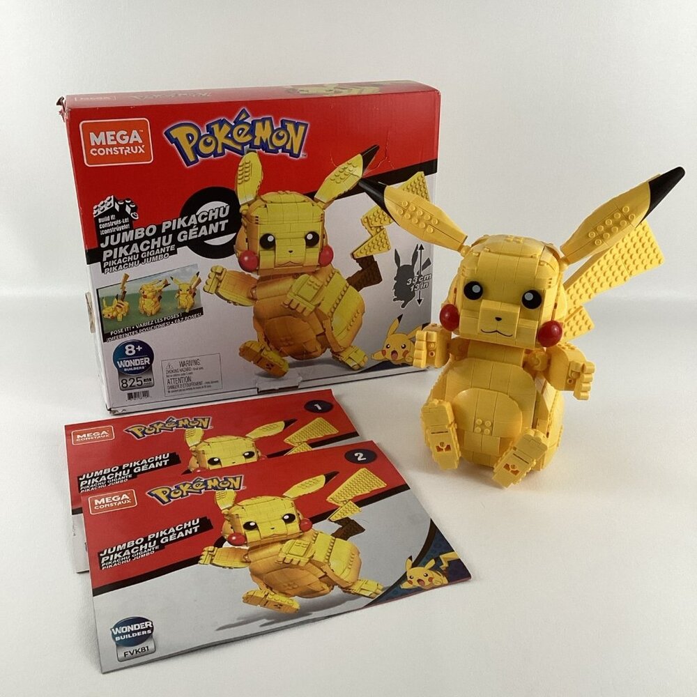Mega Construx Pokémon Jumbo Pikachu Building Toy Collectible 12" Figure COMPLETE
